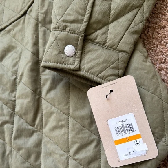 Small Levi's Quilted Green Jacket for womem - Picture 4 of 5
